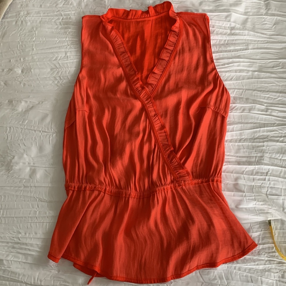 A NEW DAY Women’s Ruffle Surplice Front Blouse Side Tie Elastic Waist SIZE‎ M - Picture 7 of 13